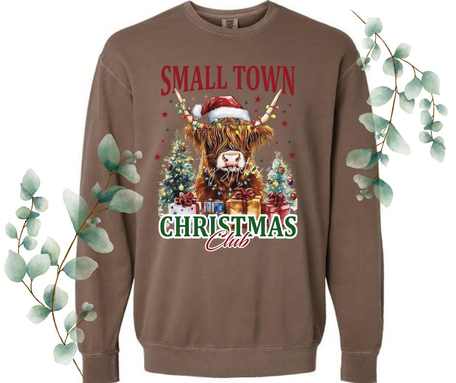 Small town Christmas Comfort Colors Crew