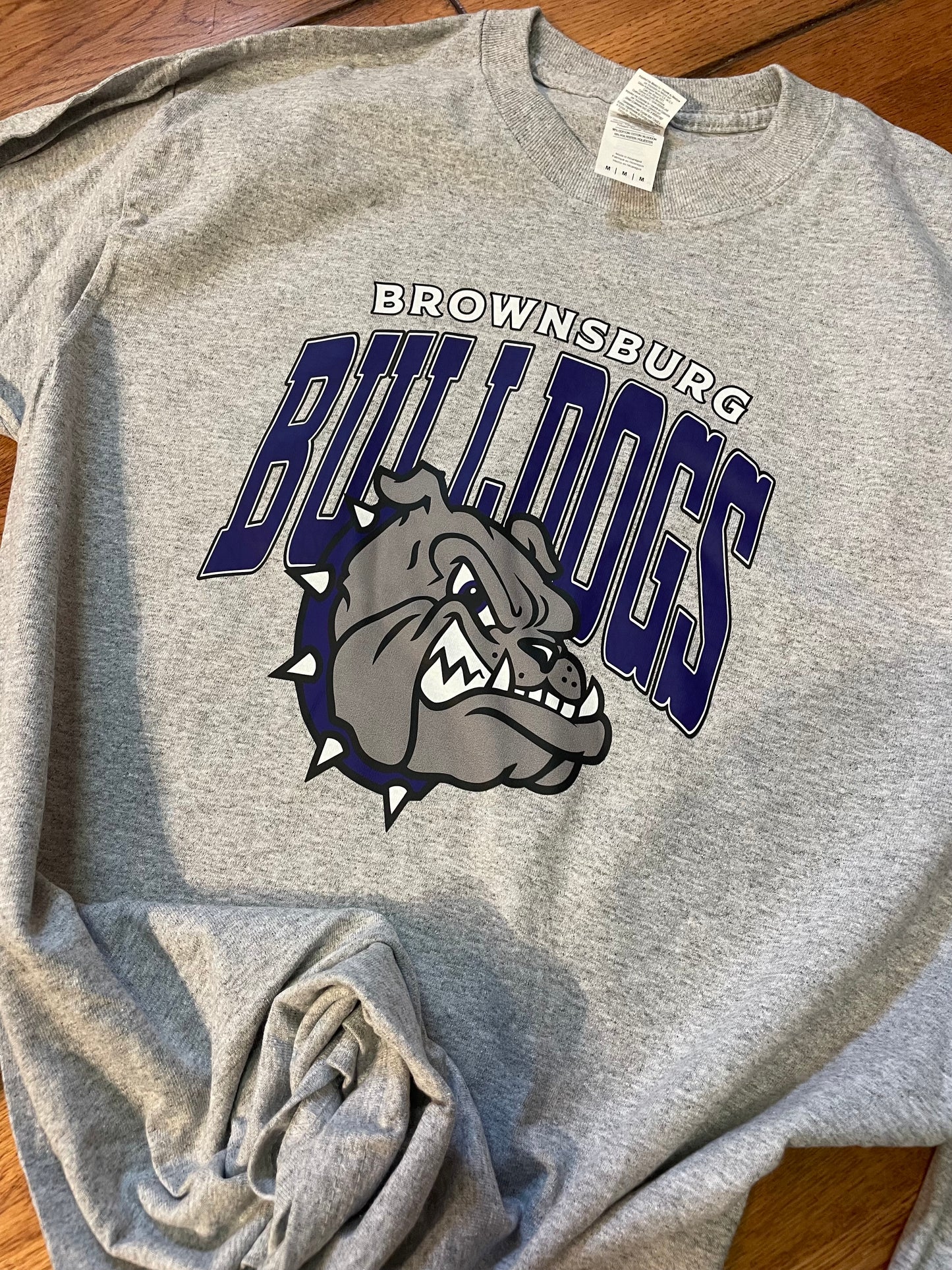 Brownsburg Bulldogs large logo Long Sleeve Tee