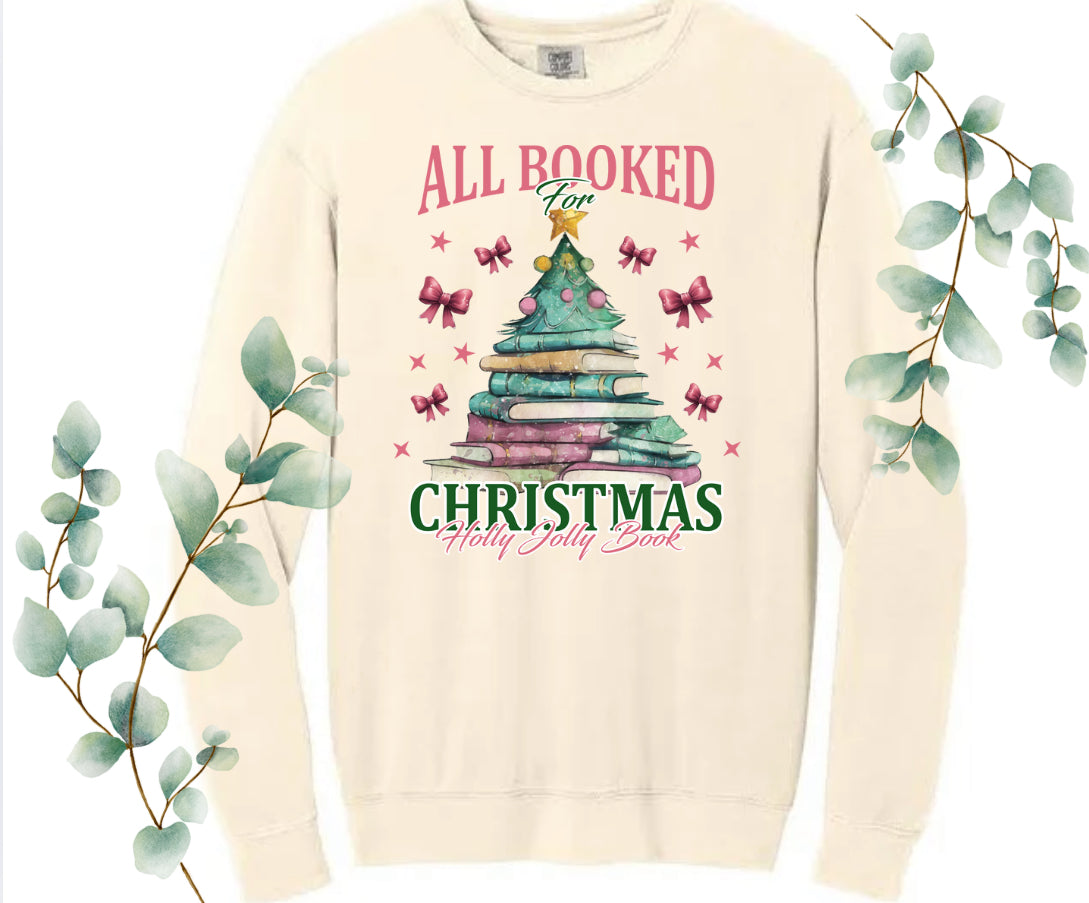 All Booked Christmas Comfort Colors Crew