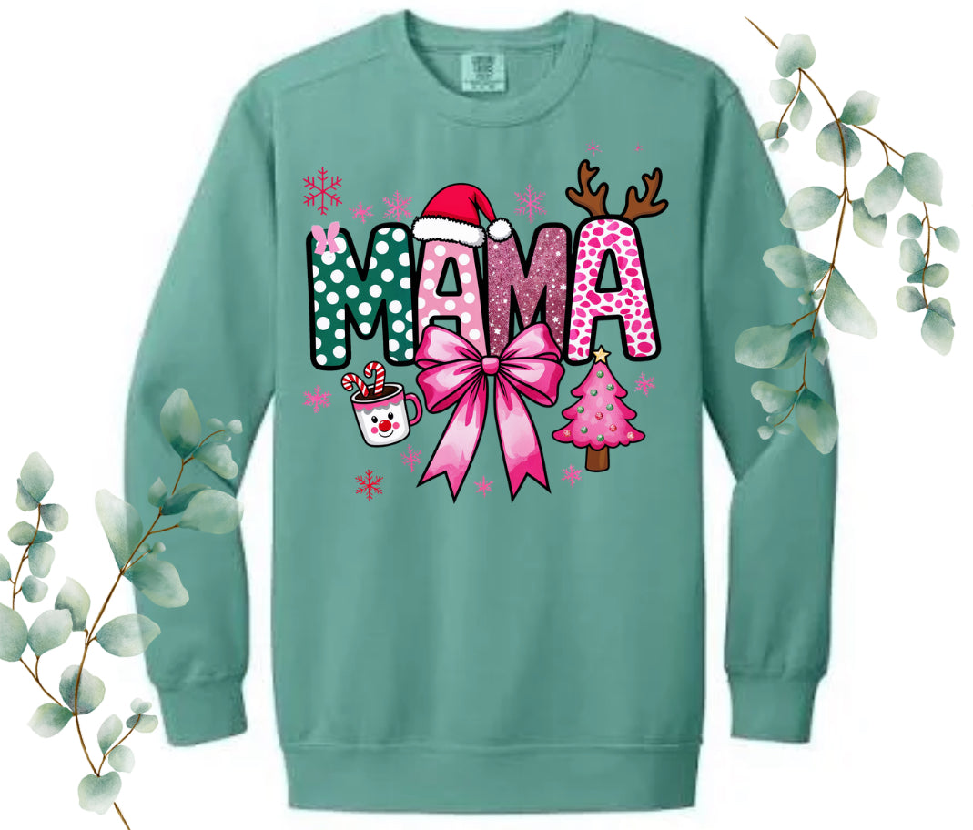 Mama Holiday Comfort Colors Crew