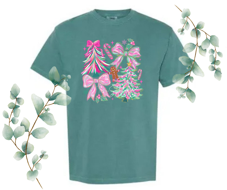 Holiday Brush Stroke Tree Comfort Colors Tee