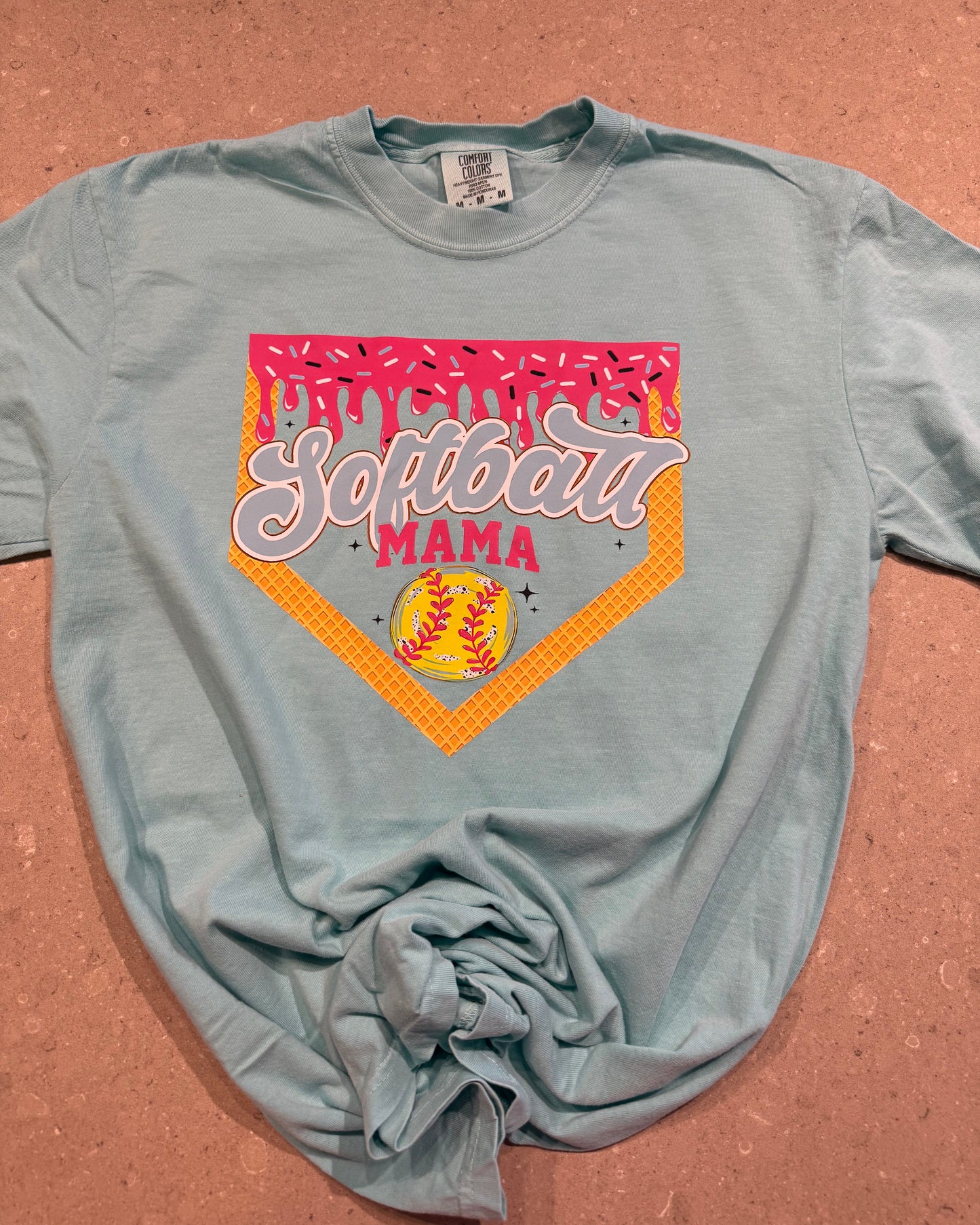 Ice cream Drip Softball_Mama