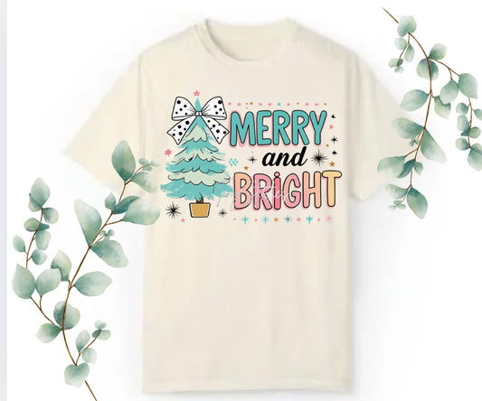 Merry & Bright Tree Comfort Colors Tee