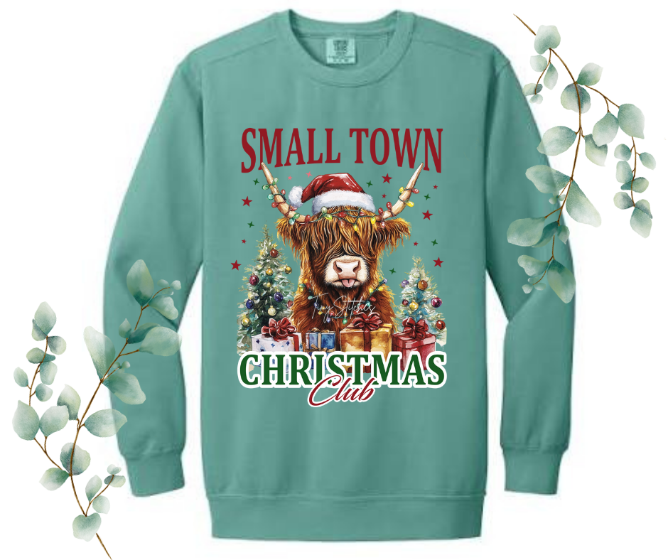 Small town Christmas Comfort Colors Crew