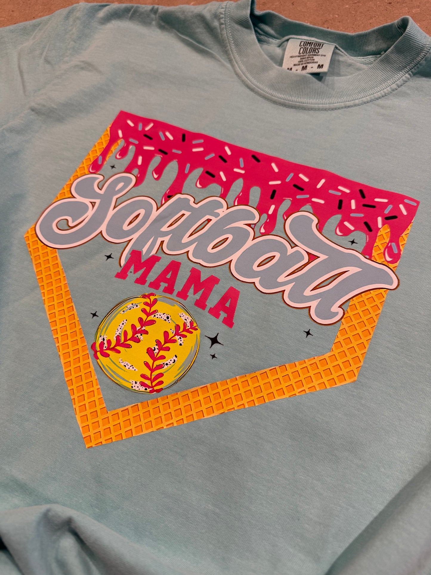 Ice cream Drip Softball_Mama