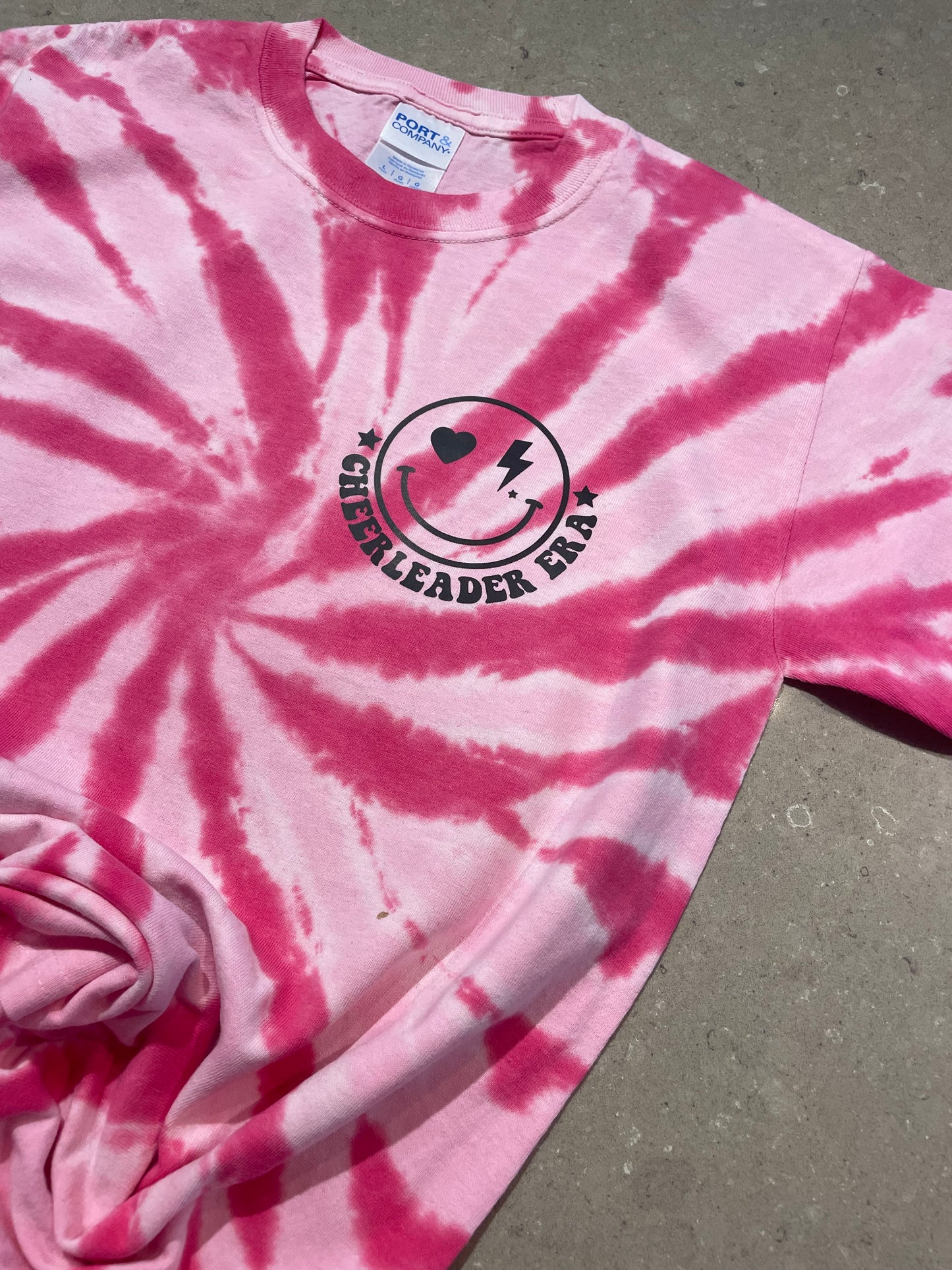 In my cheer Era pink Tie-dye Tee
