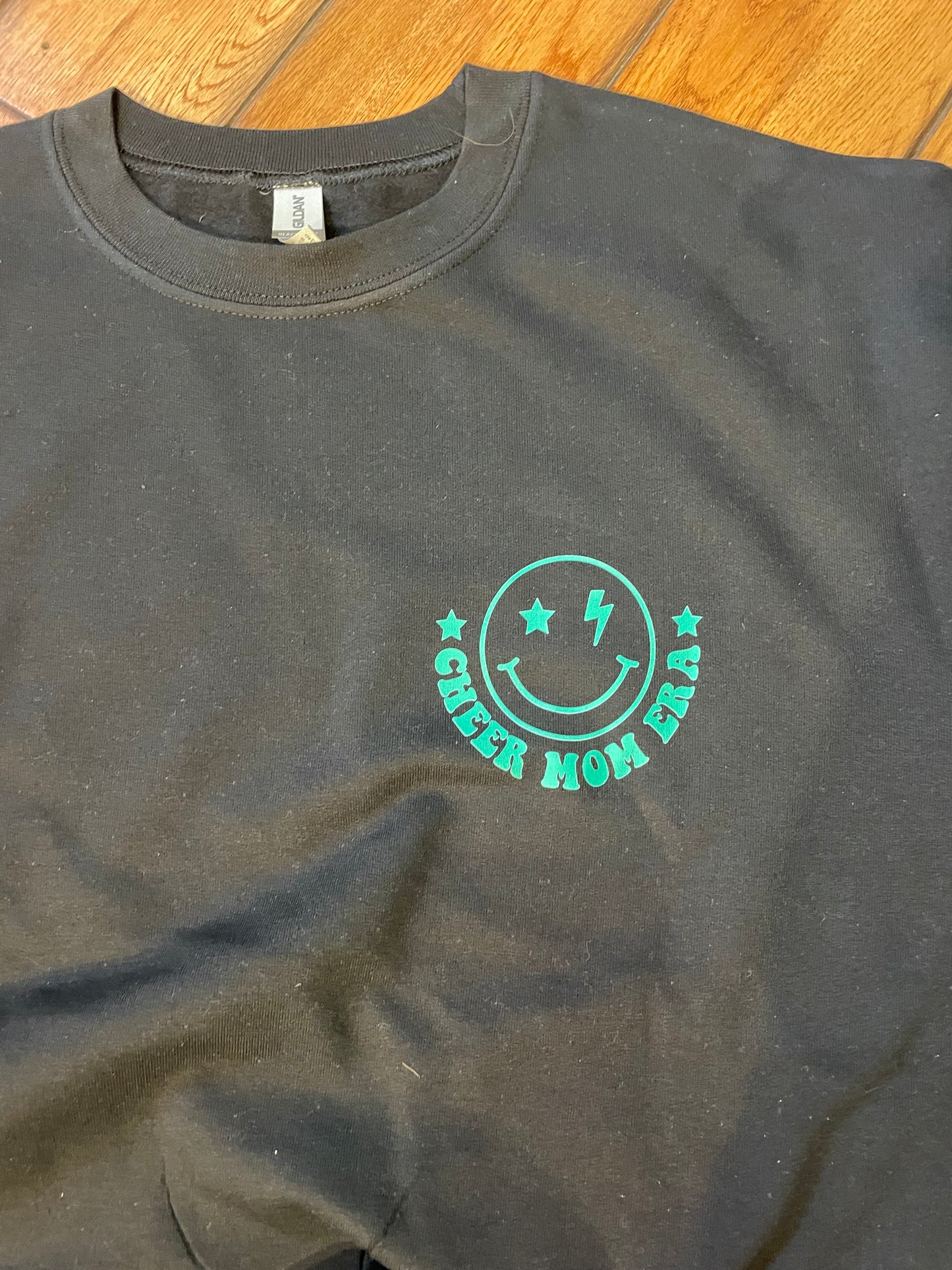 Black & Teal Cheer Mom Era Crew