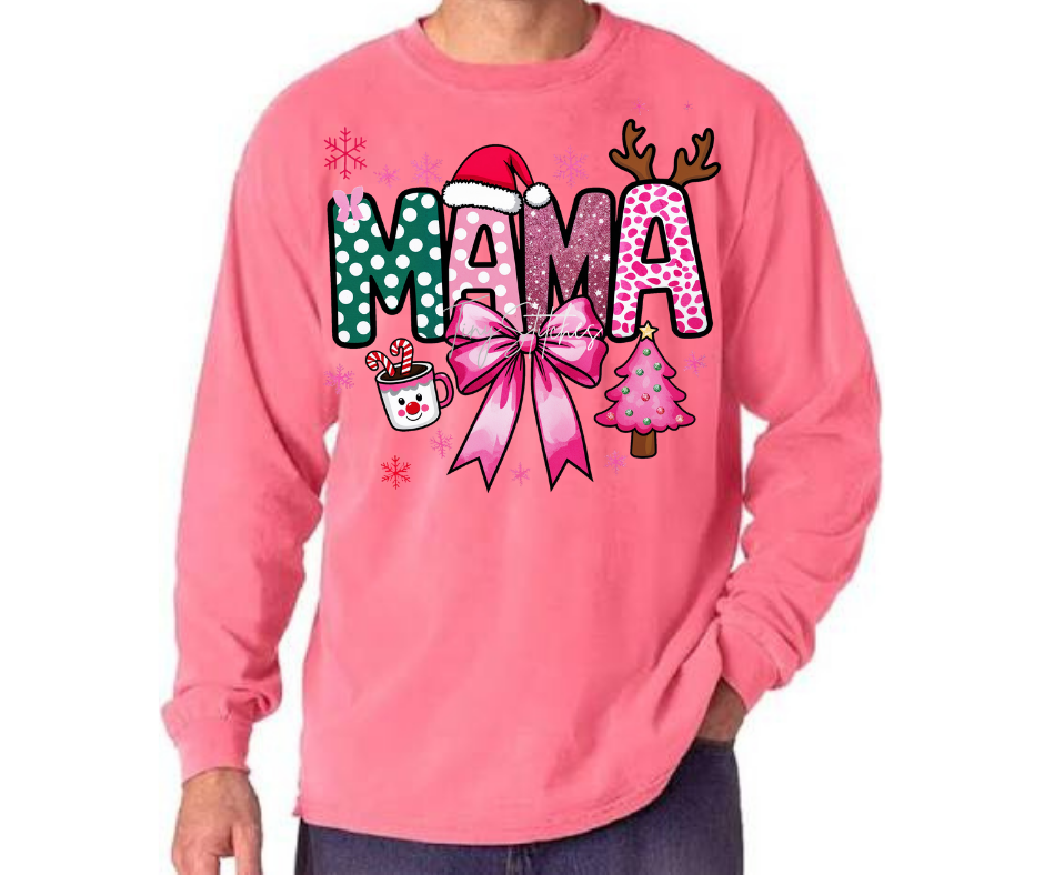 Mama Holiday Comfort Colors Crew