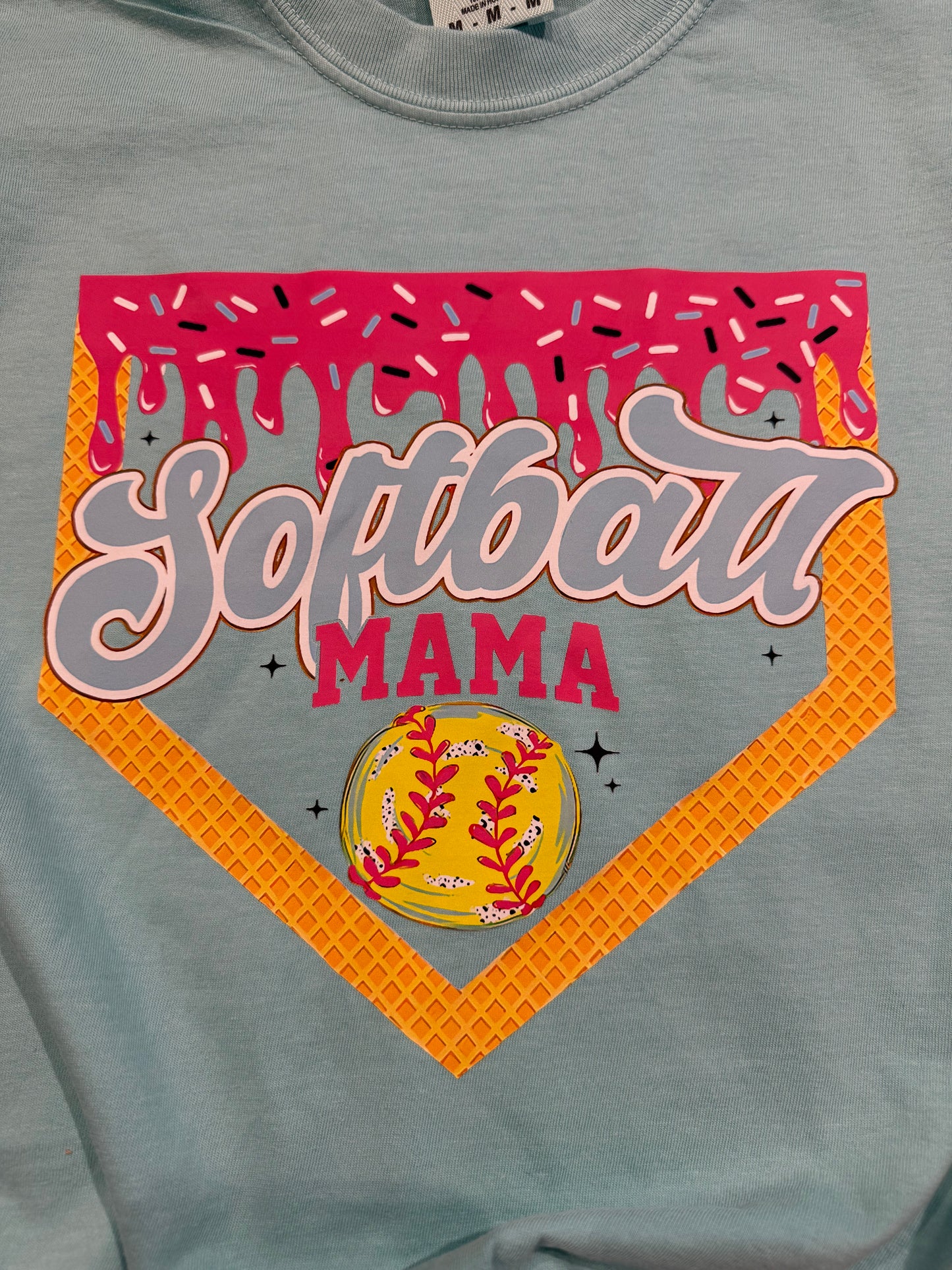 Ice cream Drip Softball_Mama