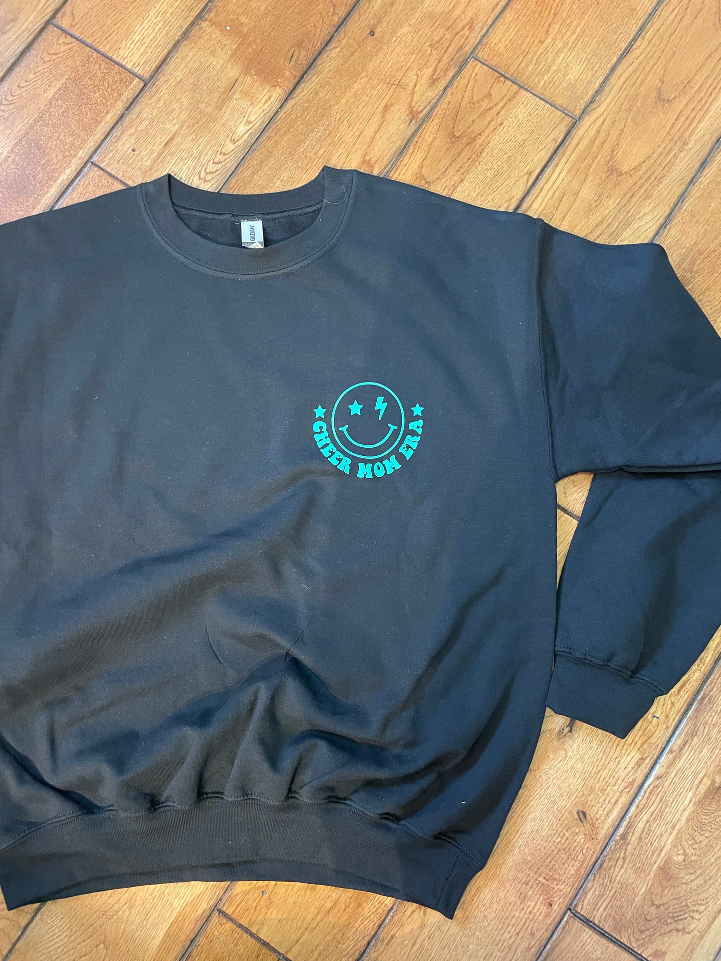 Black & Teal Cheer Mom Era Crew