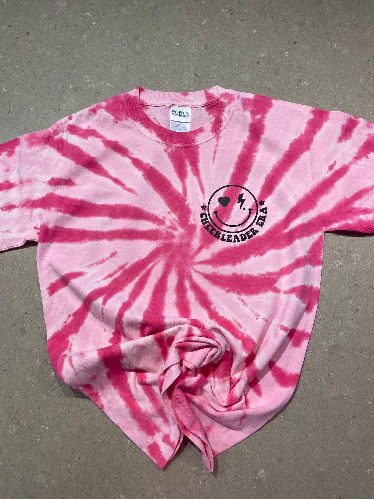 In my cheer Era pink Tie-dye Tee