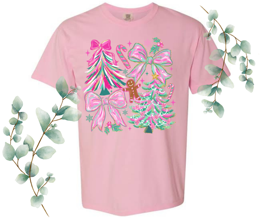 Holiday Brush Stroke Tree Comfort Colors Tee