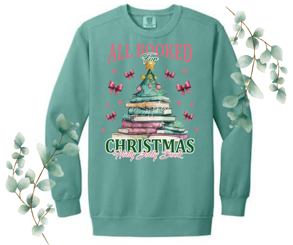 All Booked Christmas Comfort Colors Crew