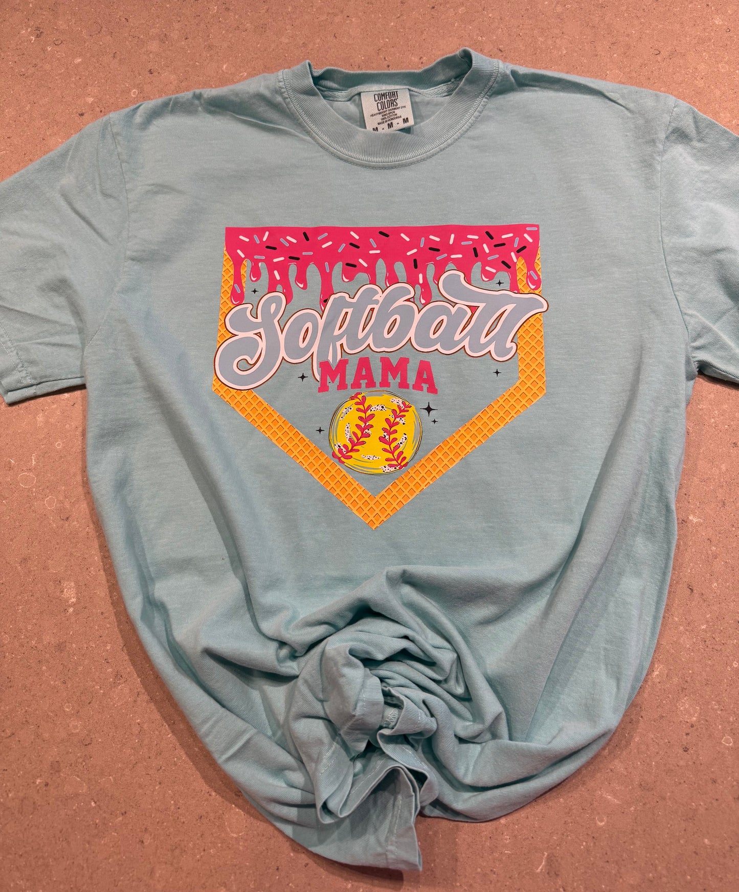 Ice cream Drip Softball_Mama