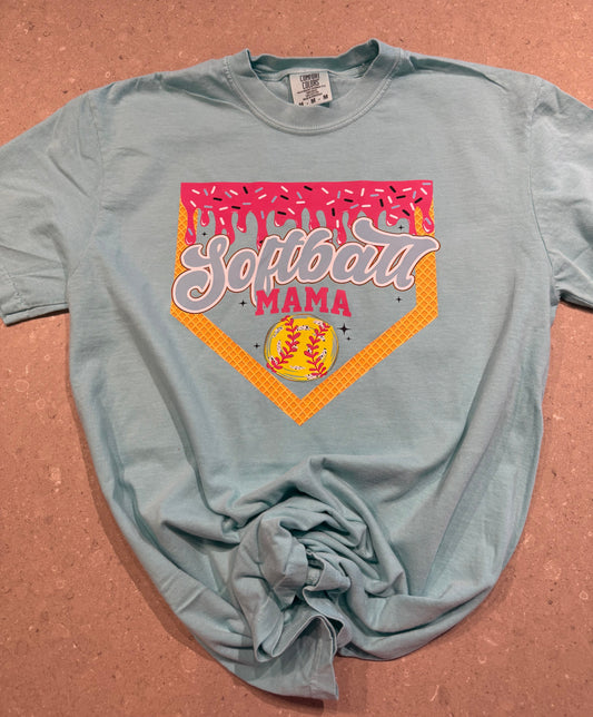 Ice cream Drip Softball_Mama