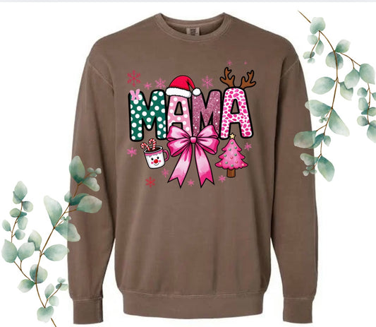 Mama Holiday Comfort Colors Crew