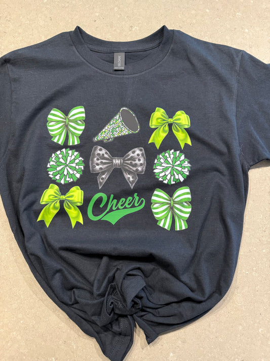 Green cheer & Black Bows