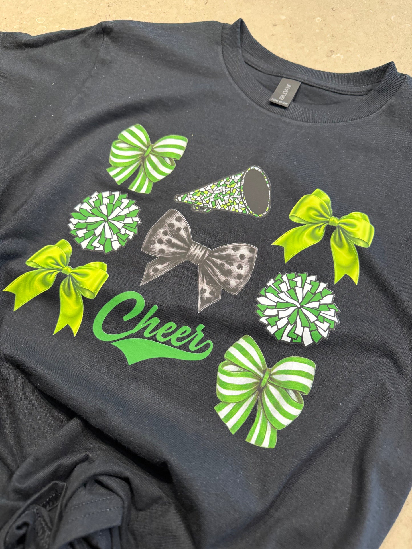 Green cheer & Black Bows