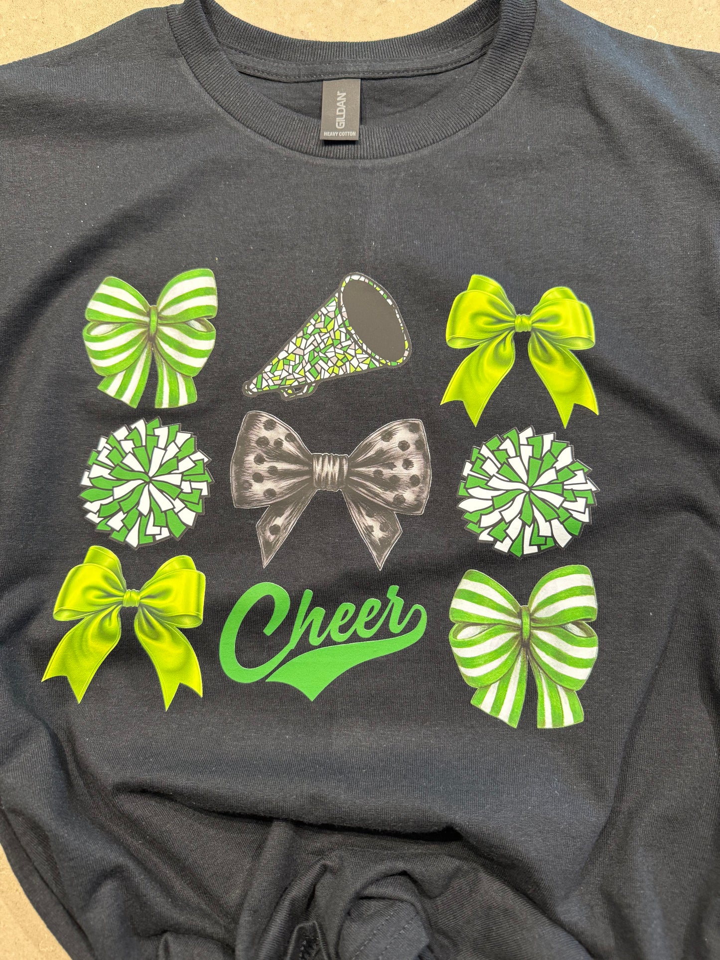 Green cheer & Black Bows