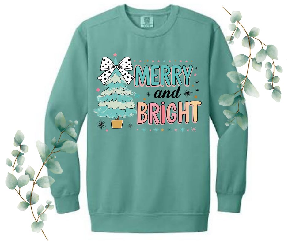 Merry & Bright Comfort Colors Crew